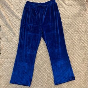 New w/o tags juicy velour Track Pants w/elastic drawstring waist women’s size L